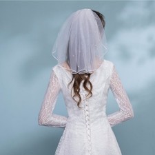 Short Veil Hair Accessories Headdress Wedding Ivory Bridal Veils