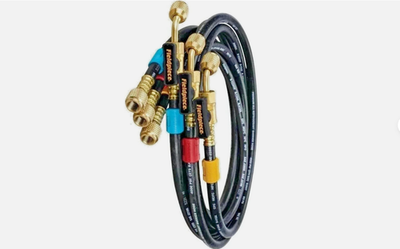 #ad Fieldpiece HR3B Ball Valve Refrigerant Hose Set 3 Pack with Color Tags 1 4 $79.99