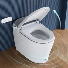 Smart Toilet with Powerful Flush Auto Open/Close Lid Heated Seat,Warm Water