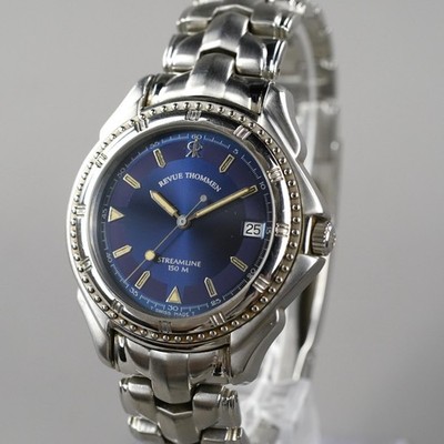 REVUE THOMMEN STREAMLINE 6510005 Herrenuhr 39mm Vintage Diver 150m Neue Batterie
