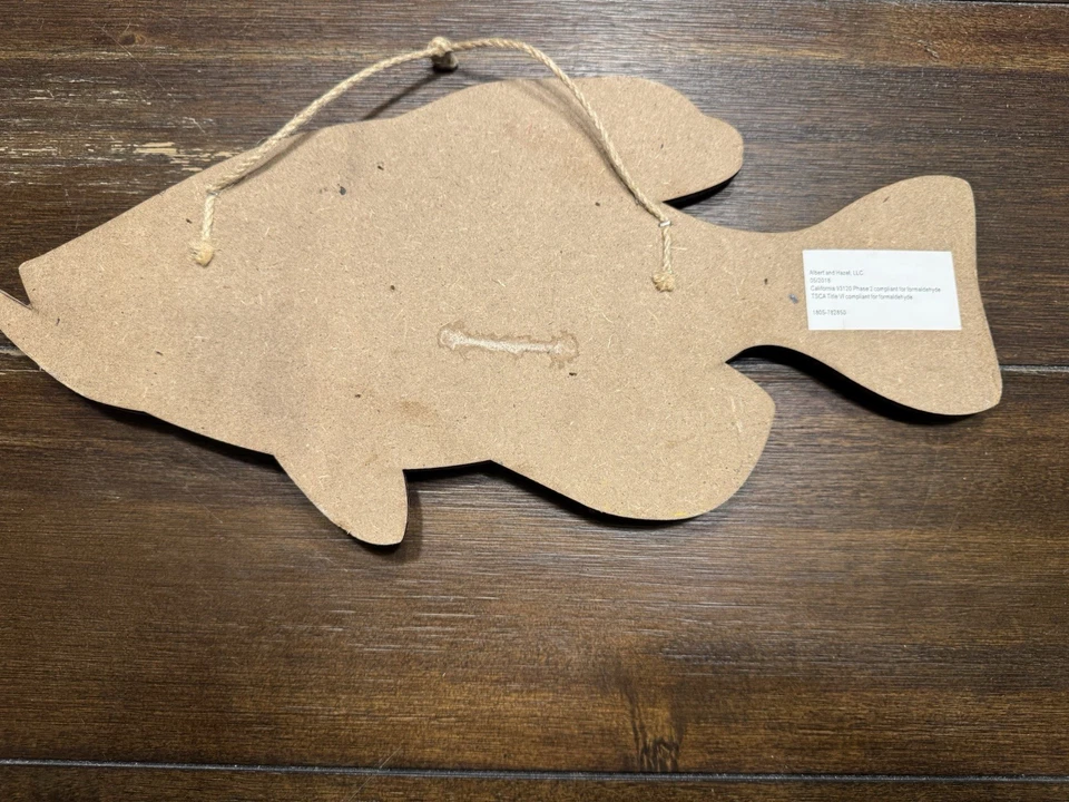 Arte de pared de peces de madera hecho a mano decoración colgante aspecto rústico pieza muy bonita Foto 2 de 2