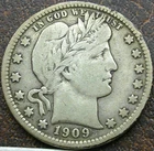 US 1909-S Barber Quarter  **