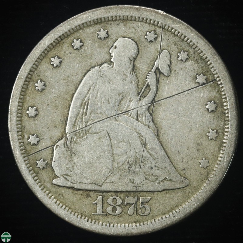 Odd Type Coin - 1875-S Twenty Cent Piece - Very Good Details: Scratched