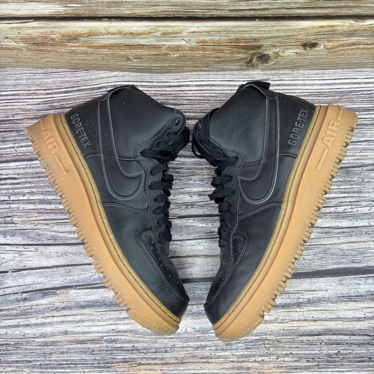 Size 11 USED Nike Air Force 1 High Gore-Tex Sneaker Boot Black Gum
