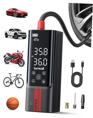 Portable Car Tire Inflator - Air Compressor [150 PSI] [4X Faster] 19.7'' Hose