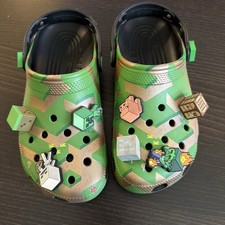Minecraft Crocs Men's 5/ Women's 7 Elevated Clog Green/Gold Gamer