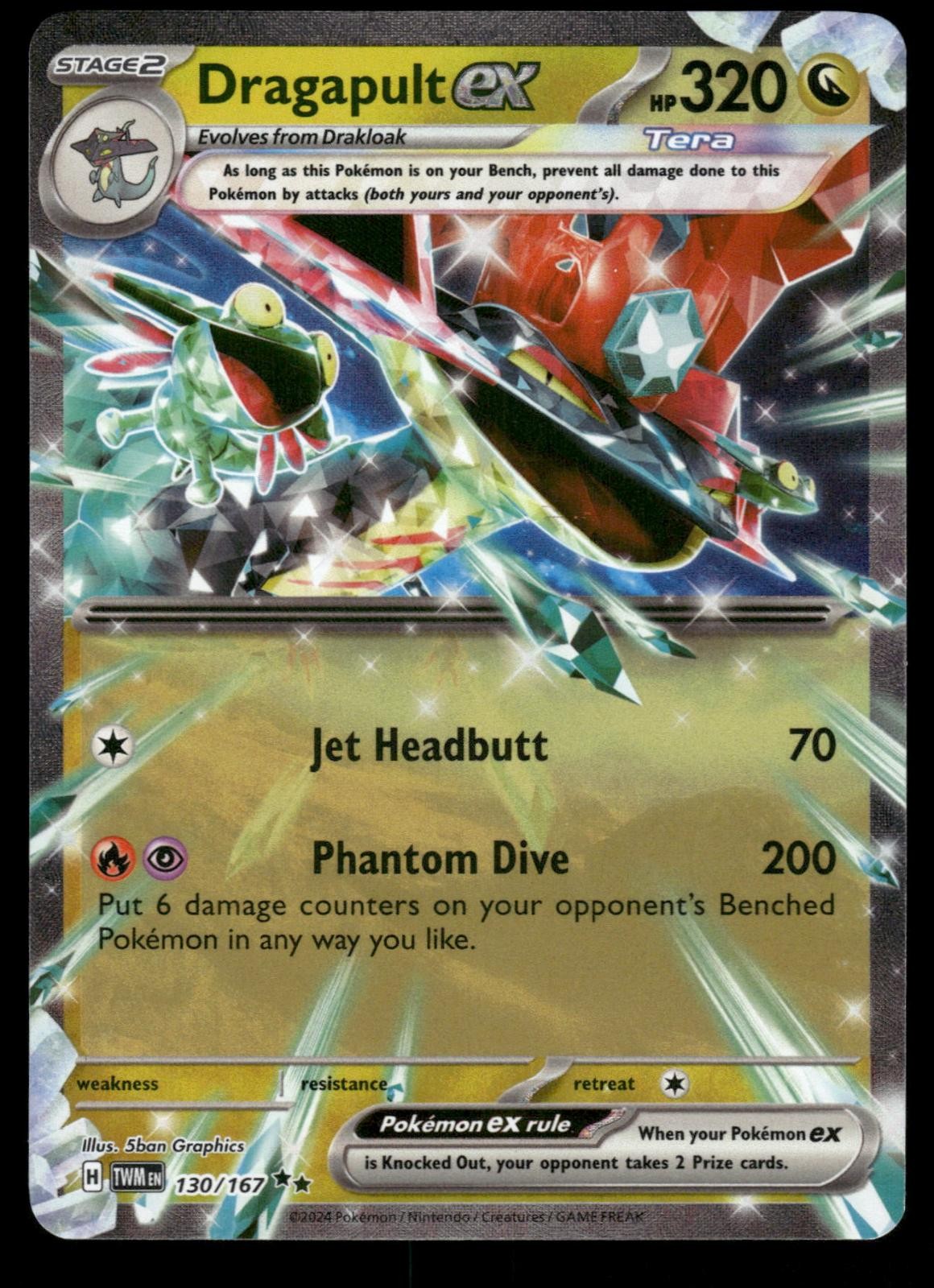 POKEMON DRAGAPULT EX TWILIGHT MASQUERADE 130/167 HOLO DOUBLE RARE LP