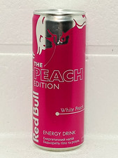 RED BULL White Peach Energy Drink Empty Can 2...