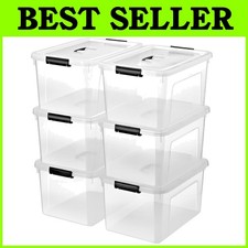 Versatile Clear Storage Boxes with Sturdy Latches, 6-Pack
