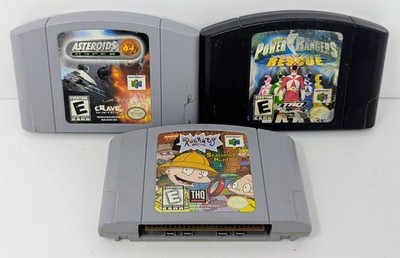 Asteroids Hyper 64, Power Rangers, & Rugrats Scavenger Hunt (Nintendo N64)