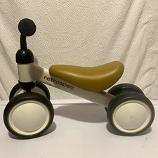 Retrospec Kids 4-Wheel Ride-On Tricycle Push Toy, White Frame Green Seat