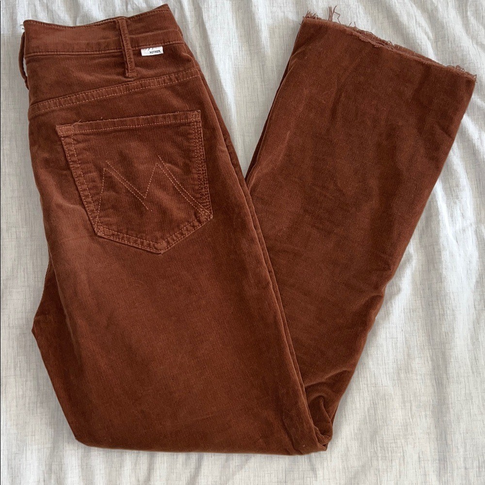 MOTHER The Hustler Ankle Fray Pants Hopscotch Corduroy Pants Sz 27