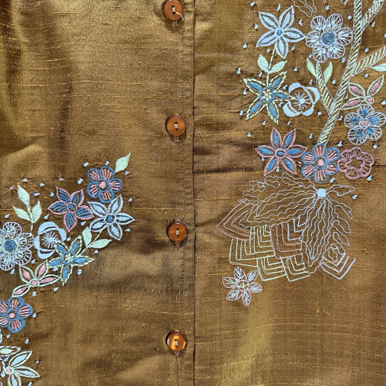 Coldwater Creek Large Silk Embroidered Mandarin C… - image 8