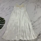 Linea Donatell Womens Vintage Y2k Slip Nightgown Size L White Satin Beads Bridal