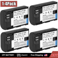 1-4Pack Rechargeable Battery for Canon LP-E6 LP-E6N LC-E6 & Canon EOS 6D Mark II
