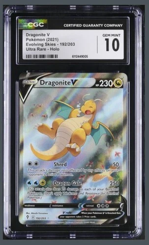 Dragonite V (Alternate Full Art) 192/203 SWSH07: Evolving Skies Holo CGC 10
