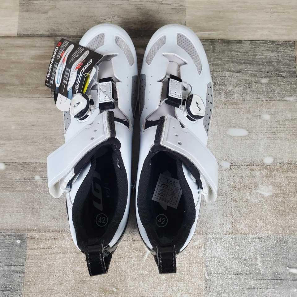 Louis Garneau Tri Air Lite XZ Hombres Zapatos de Ciclismo Talla 9 Blanco Boa Armario Tenis Foto 4 de 4