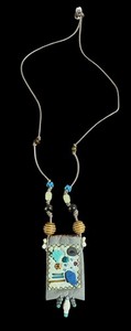 18” Long Handmade Beaded Necklace Medicine Pouch Tassel Boho
