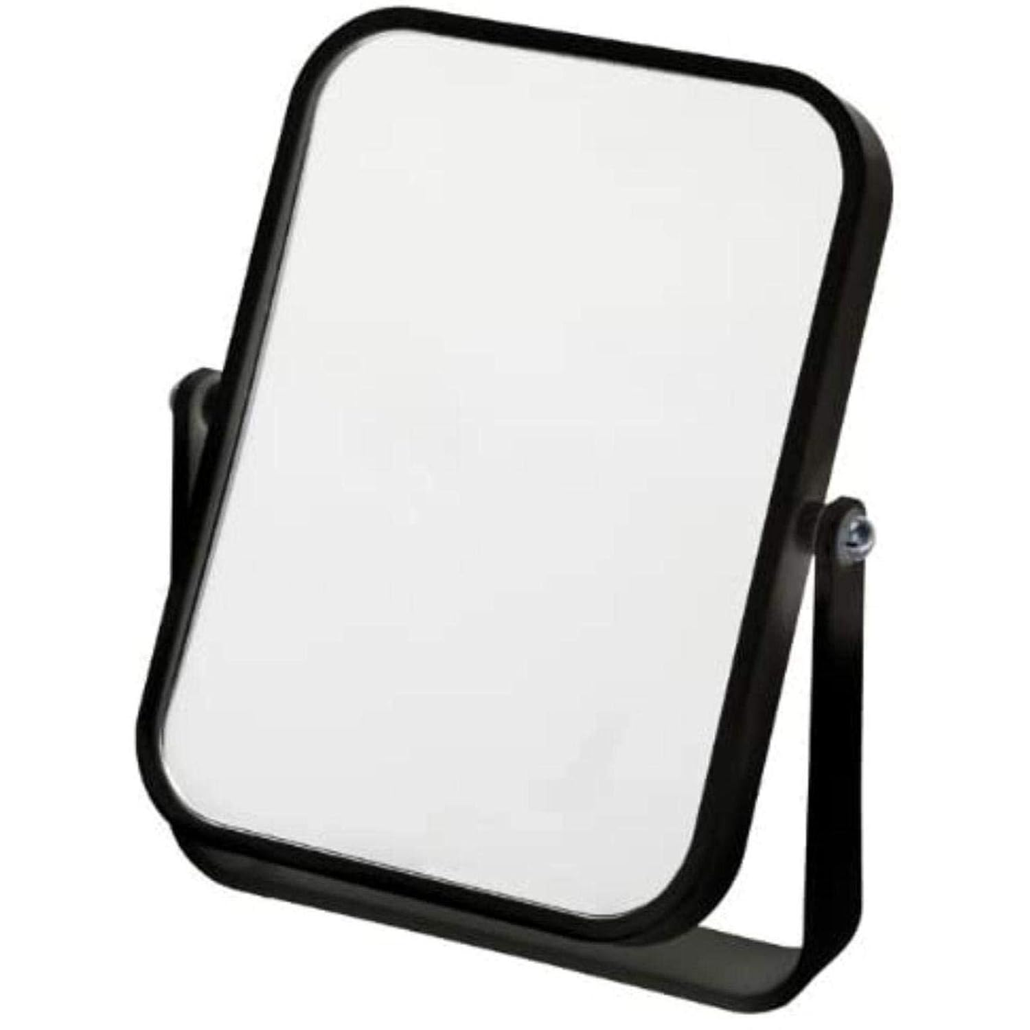 FMG Free Standing Black Bathroom Mirror,Desktop Bedroom Makeup Mirror 360 Degree