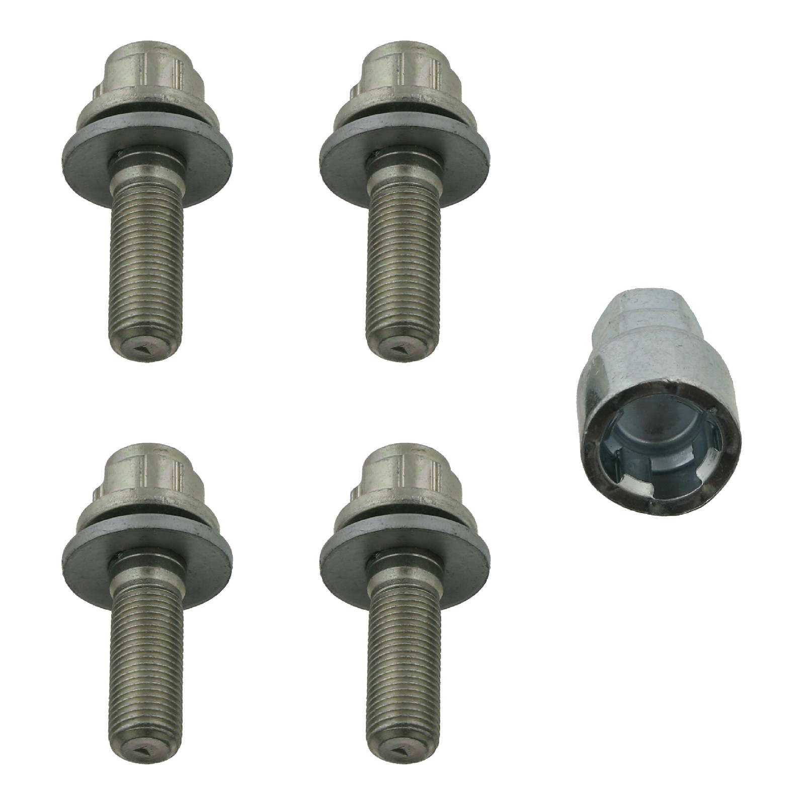 Locking Wheel Bolts Fits Peugeot - Febi Bilstein 27053 Set of 4 + Socket Key