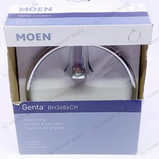 Moen BH3686CH Wall Mounted Genta Towel Ring in Polished Chrome Brand NEW