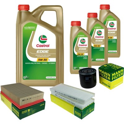 INSPEKTIONSKIT FILTER CASTROL 8L ÖL 5W30 für Nissan NP300 Navara D40 2.5 dCi