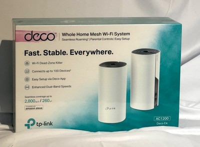 TP-Link Deco E4 Mesh WLAN Wifi Router AC1200 2x Gigabit LAN für bis zu 260m²