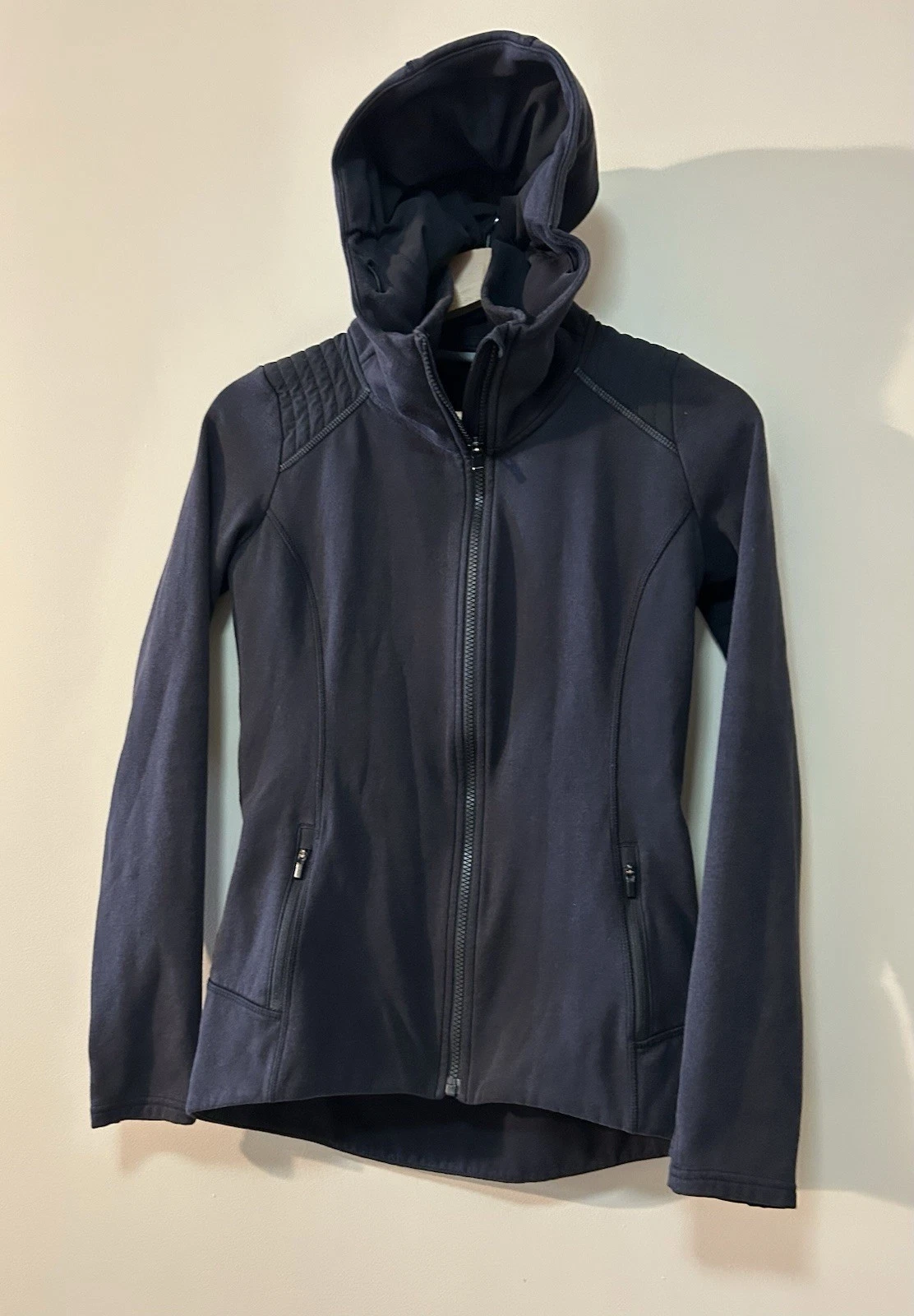 Athleta Hoodie Women's Size XS Black Soft Athleisure Full Zip Sweatshirt