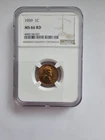 1939 MS66 RD LINCOLN WHEAT PENNY/CENT GRADED NGC 1C P MINT COPPER COIN