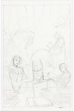 DC Graphic Novel & Chronology 2013 Cover Autograph ORIGINAL ART Ryan Sook Batman