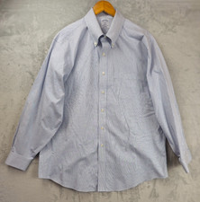 Brooks Brothers Shirt Mens XL Button Regent Non Iron Blue White Gingham Plaid