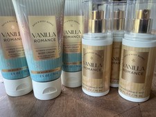 6pc VANILLA ROMANCE Travel size 3-2.5oz CREAM  3-2.5oz MIST Bath and Body Works
