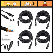 25ft DMX Cable 4-Pack, 3 Pin XLR Male to Female Stage Light Signal Wire, Metal C