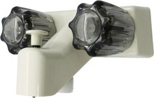 Mobile Home RV Tub Shower Faucet, Smoke Double Handles, 4" on Center,