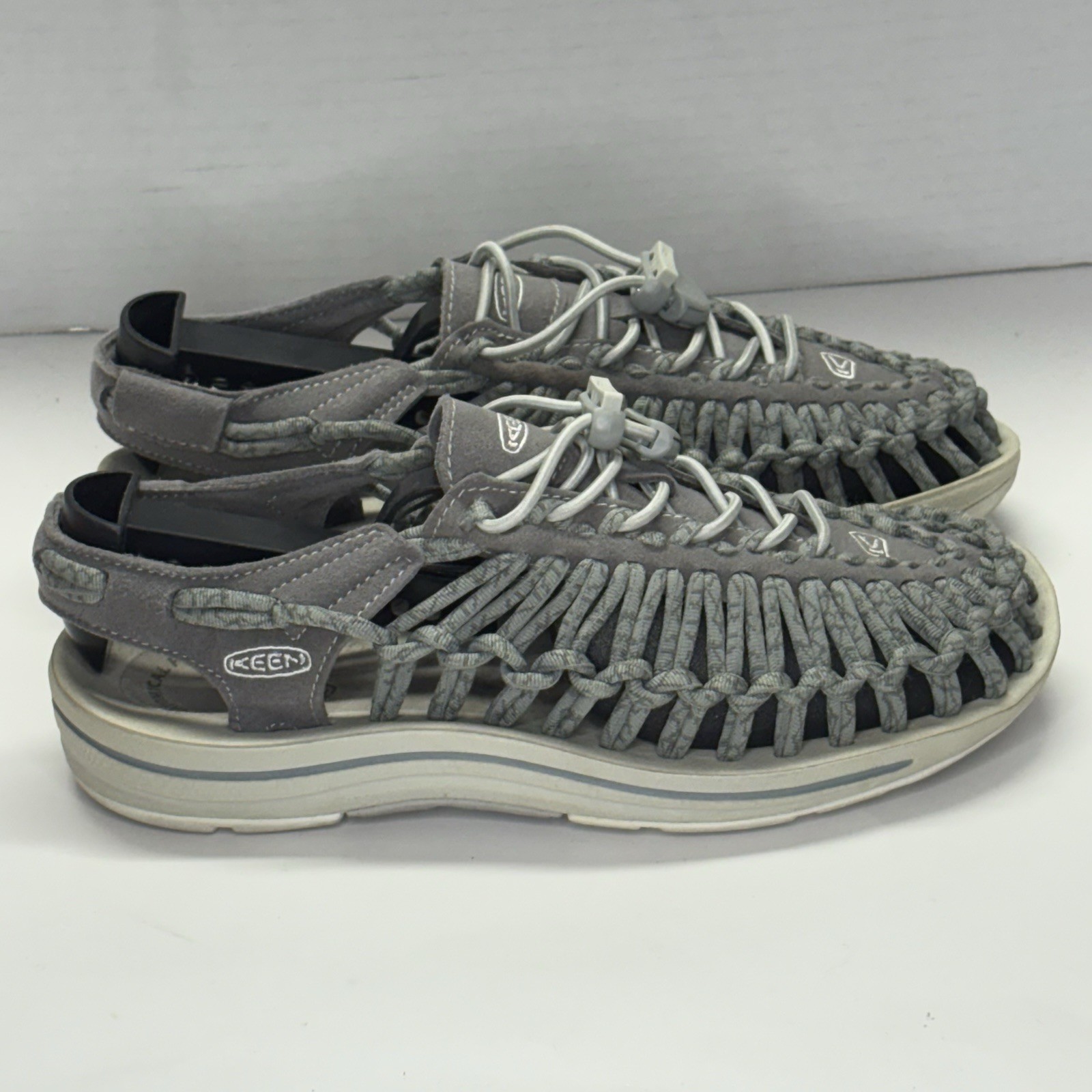 Sandali Keen donna 5 5 W Uneek corda elastica sportivi slingback 1016898 tessuto grigio