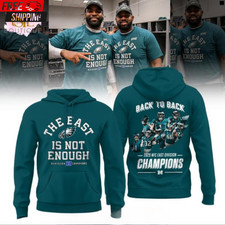 US STOCK Philly Eagles 2025 Back To Back Champions Blue Hoodie S-5XL