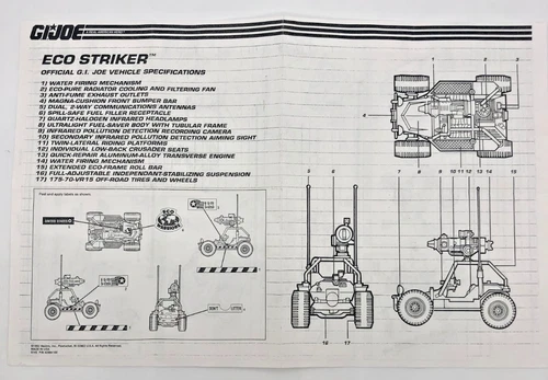 1992 GI Joe Blueprint - Eco Striker - Black Print