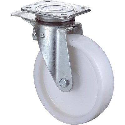 Lenkrolle 200mm N120.B10 Platte,Kst.weiß,RL,Fest N120.B10.201, 9900011853