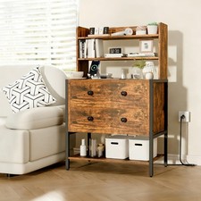 24 Inch Wide Night Stand, Large Wooden Night Stand with 2 Adjustable Drawes, ...