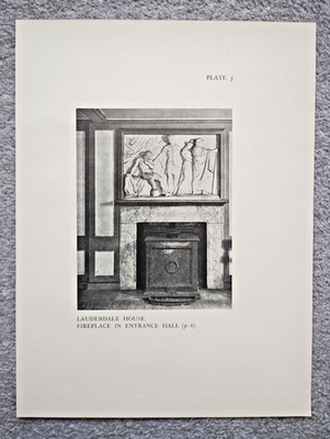 A Fireplace at Lauderdale House, Highgate, London - Antique Print - 1936