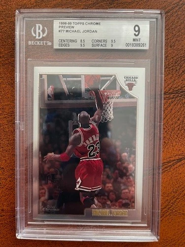 1998-99 Topps Chrome Preview Michael Jordan card #77 - Grade:  BGS 9