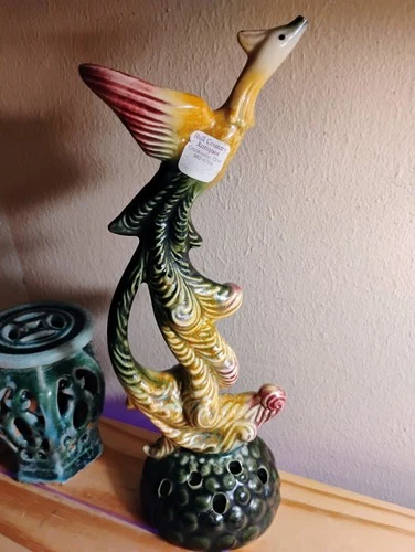 Hull Pottery Bird Of Paradise Flower Frog 1950's Vintage 10.25"