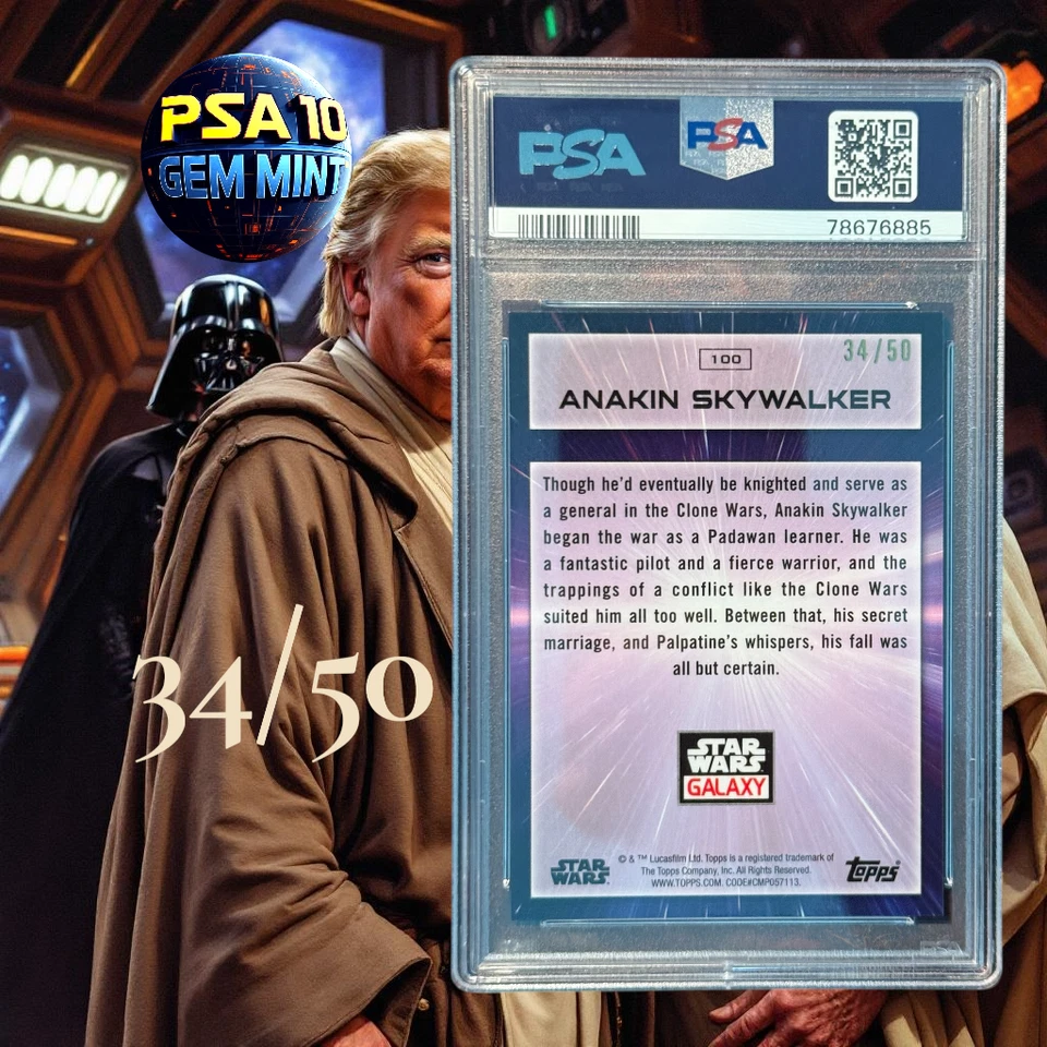 2022 Star Wars Galaxy ANAKIN SKYWALKER 34/50 Mojo Refractor #100 PSA 10 GEM MINT - Image 2 of 2