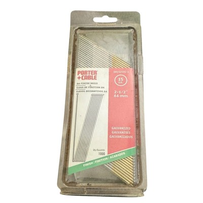 Porter Cable Finish Nails 15 Gauge 2 1/2  Galvanized DA15250G-1 Construction