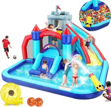Outdoor water park slides for Kids, Summer Outside Toys Backyard Games Bouncer