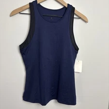 NEW Outerknown Active Tank Top S Navy Blue Nylon Stretchy Performance Shelf Bra