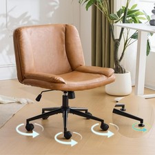 Adjustable Comfy Wide Office Chair Convertible Base Thick Padded Seat & Backrest