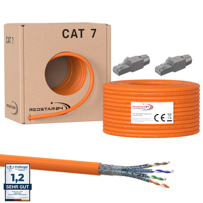 CAT 7 Verlegekabel Netzwerkkabel LAN Kabel Netzwerk Ethernet RJ45 Stecker CAT7