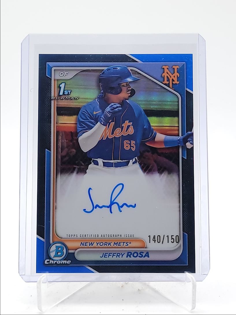 JEFFRY ROSA 2024 BOWMAN CHROME 1ST TRUE BLUE REFRACTOR AUTO /150 Q0566