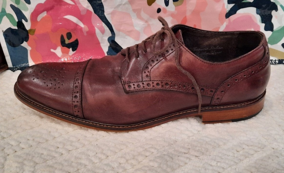 Joseph Abboud. Owing Cap Toe Oxfords. Deep Dark Cherry. Size  display picture 2